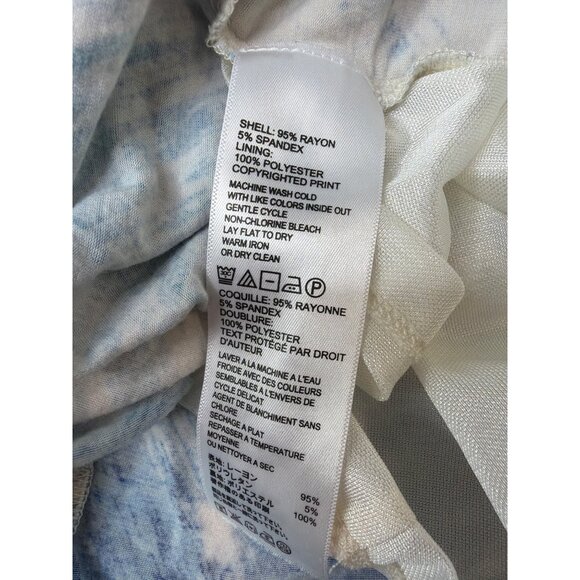 Tommy Bahama Womens XL Blue White Abstract Maxi Dress Sleeveless Wrap - Picture 6 of 6